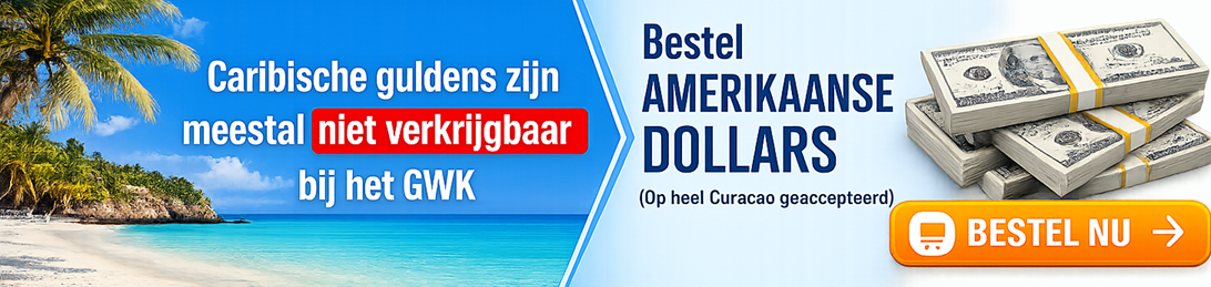 Bestel als alternatief Amerikaanse dollars - Op heel Curaçao geaccepteerd